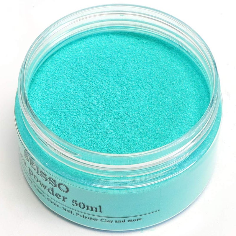 SEISSO Turquoise Blue Mica Powder for Epoxy Resin 1.7 oz /50g Powdered Pigment for Soap Colorant Bath Bomb Dye, Cosmetic Grade for Lip Gloss, Acrylic Nails Polish, Craft Projects - Image 1