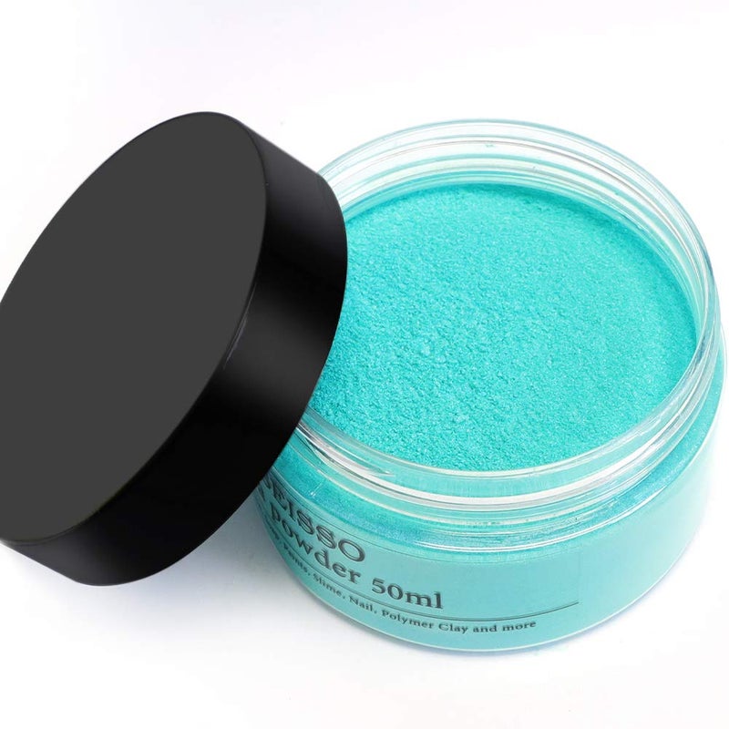 SEISSO Turquoise Blue Mica Powder for Epoxy Resin 1.7 oz /50g Powdered Pigment for Soap Colorant Bath Bomb Dye, Cosmetic Grade for Lip Gloss, Acrylic Nails Polish, Craft Projects - Image 2