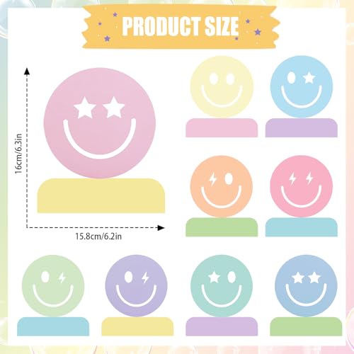 Whaline 9Pcs Smile Face Honeycomb Centerpieces Pastel Smile Face Tabletop Signs Cute Tiered Tray Decor for Birthday Bachelorette Party Home Kitchen Table Decor - Image 5