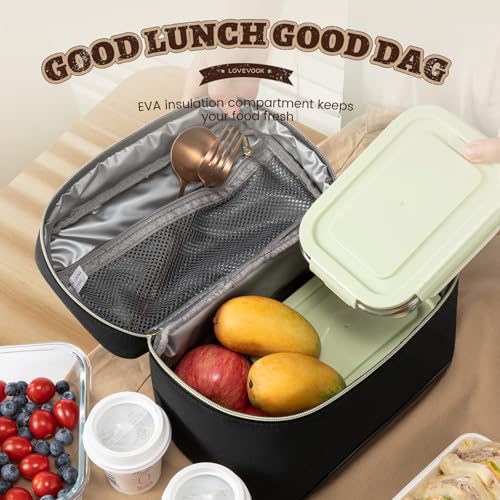 LOVEVOOK Lunch Box for Women,Adult Insulated Lunch Bag for Women,Leakproof Cooler Bag for Office Picnic Hiking Beach,Lunch Tote Bag with Adjustable Shoulder Strap - Image 3