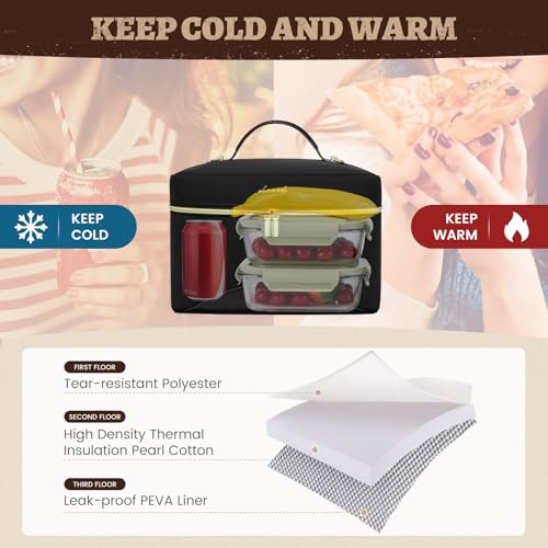 LOVEVOOK Lunch Box for Women,Adult Insulated Lunch Bag for Women,Leakproof Cooler Bag for Office Picnic Hiking Beach,Lunch Tote Bag with Adjustable Shoulder Strap - Image 4