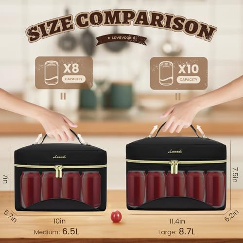 LOVEVOOK Lunch Box for Women,Adult Insulated Lunch Bag for Women,Leakproof Cooler Bag for Office Picnic Hiking Beach,Lunch Tote Bag with Adjustable Shoulder Strap - Image 5