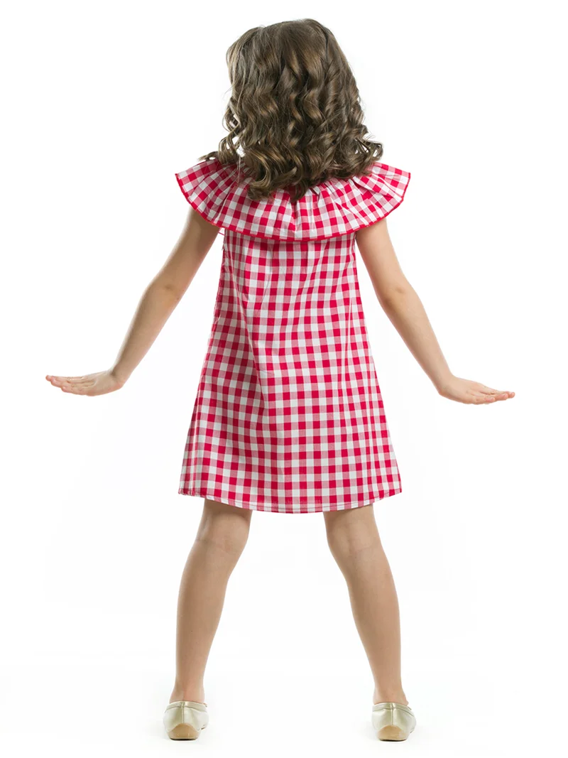 دينوكيدس فستان كاروهات أحمر