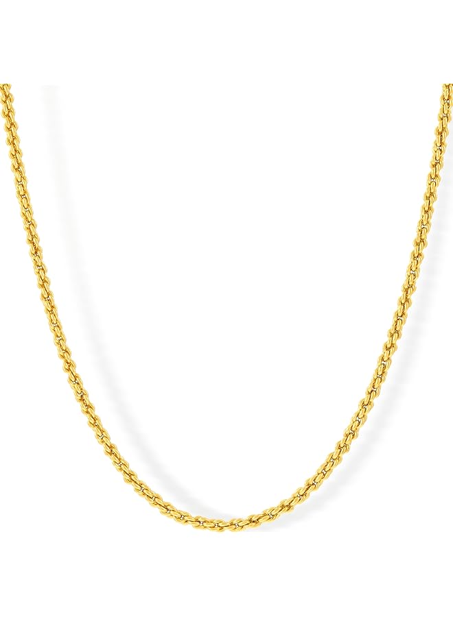 Lifetime Jewelry 1Mm Rope Chain Necklace 24K Real Gold Plated For Women And Men - Image 1