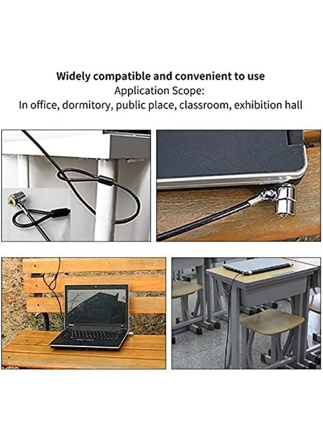 Pssopp قفل كمبيوتر محمول من الصلب المجلفن دوار 360 درجة بعمود مزداج لشاشة الكمبيوتر المحمول وجهاز العرض - Image 3