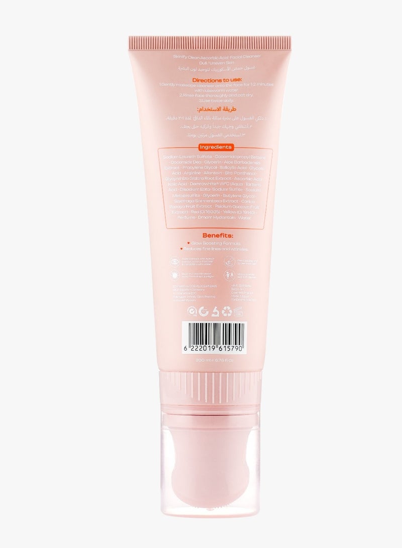Skinify Clean Ascorbic Acid Facial Cleanser Dull /Uneven Skin 200ml - Image 2