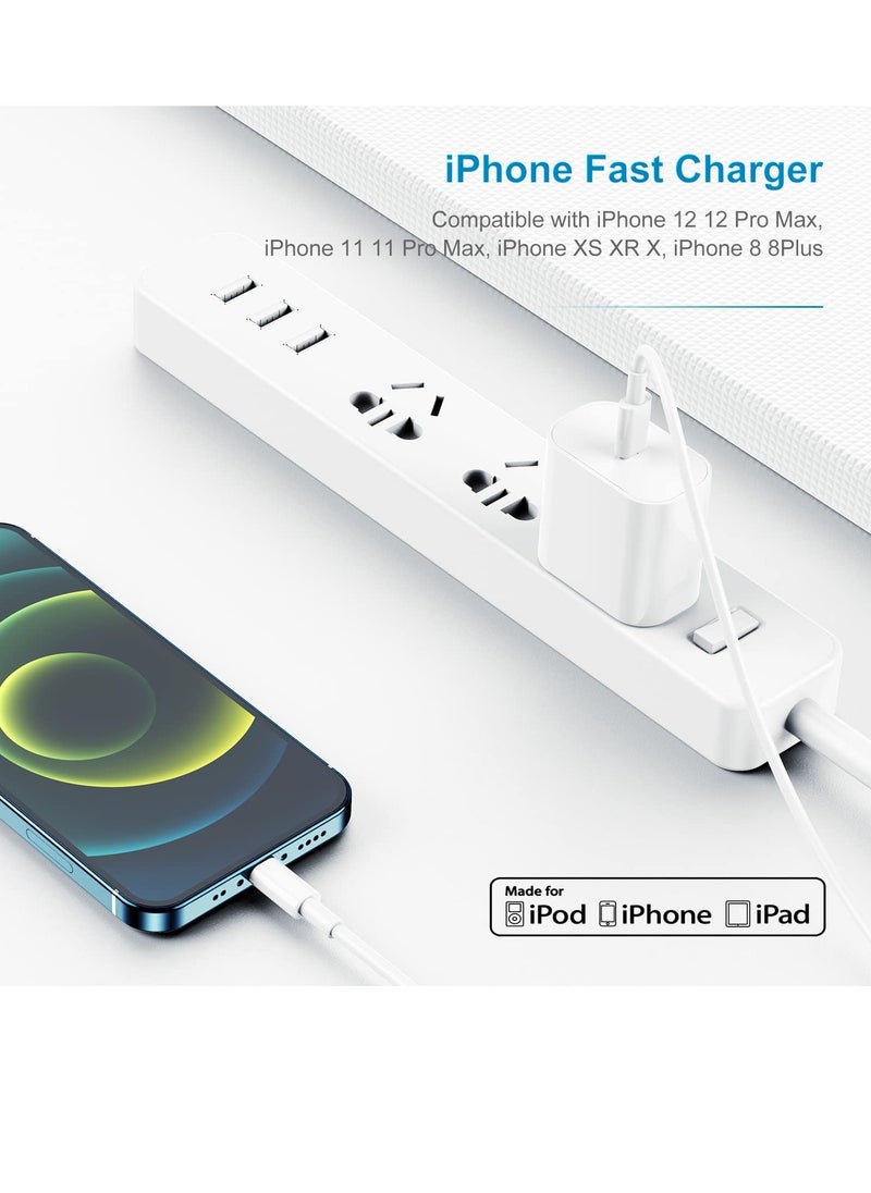 ELTRAZONE - iPhone Charger Fast Charging 6ft Cord【Apple MFi Certified】 USB C to Lightning Cable with 20W Fast Charger Block for iPhone 14 Pro Max/13 Plus/12 Mini/11/iPad Pro/Air(2-Pack) - Image 1