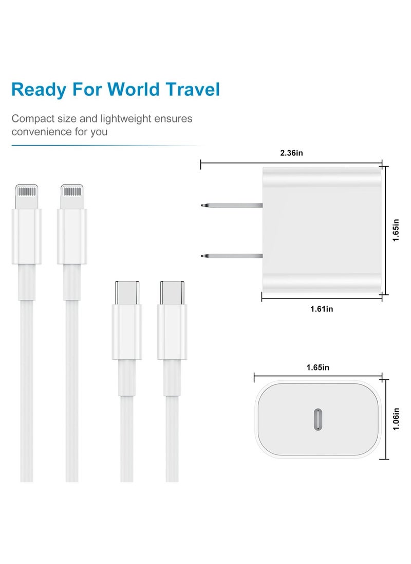 ELTRAZONE - iPhone Charger Fast Charging 6ft Cord【Apple MFi Certified】 USB C to Lightning Cable with 20W Fast Charger Block for iPhone 14 Pro Max/13 Plus/12 Mini/11/iPad Pro/Air(2-Pack) - Image 1