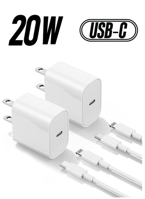 iPhone Charger Fast Charging 6ft Cord【Apple MFi Certified】 USB C to Lightning Cable with 20W Fast Charger Block for iPhone 14 Pro Max/13 Plus/12 Mini/11/iPad Pro/Air(2-Pack)