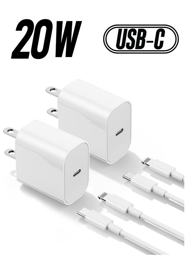 ELTRAZONE - iPhone Charger Fast Charging 6ft Cord【Apple MFi Certified】 USB C to Lightning Cable with 20W Fast Charger Block for iPhone 14 Pro Max/13 Plus/12 Mini/11/iPad Pro/Air(2-Pack) - Image 1