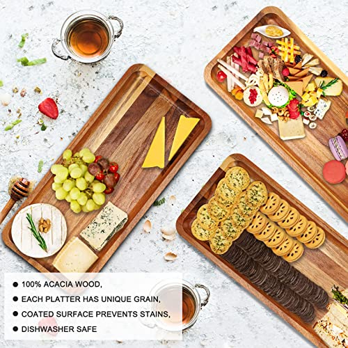 Manspdier 3 Tier Cupcake Stand and Towers Large Serving Tray for Party Acacia Wooden Dessert Table Display Set Decorative Tray Tiered Tray Decor Small Chees Charcuterie Boards Rustic Wood Serving Platters Trays - Image 4