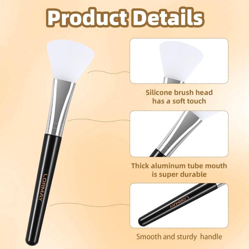 LORMAY 2 Pcs Silicone Face Mask Brush Applicator for Facial Mud, Clay Mask, DIY, Modeling Mask, Body Lotion, and BB CC Cream - Image 2