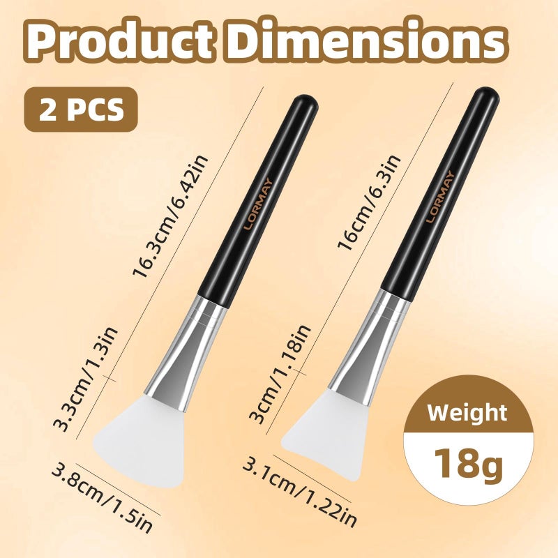 LORMAY 2 Pcs Silicone Face Mask Brush Applicator for Facial Mud, Clay Mask, DIY, Modeling Mask, Body Lotion, and BB CC Cream - Image 3