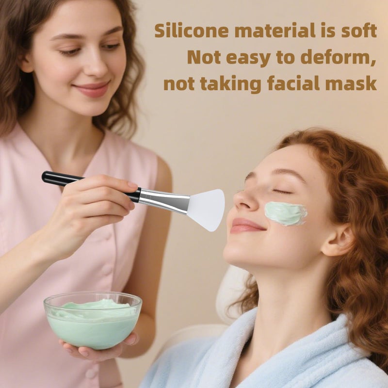 LORMAY 2 Pcs Silicone Face Mask Brush Applicator for Facial Mud, Clay Mask, DIY, Modeling Mask, Body Lotion, and BB CC Cream - Image 5