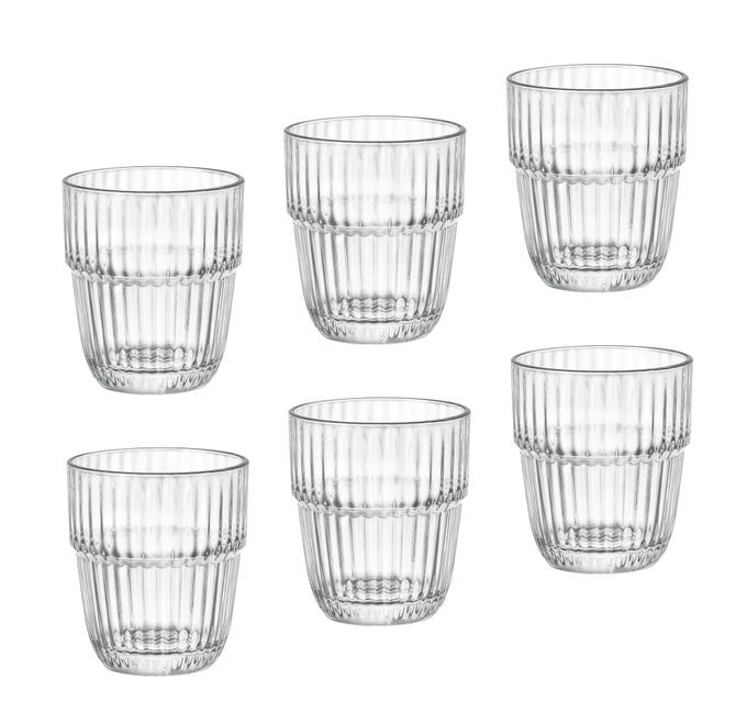 BARSHINE 1335 OZ DOUBLE OLD FASHIONED DOF STACKABLE TEMPERED DRINKING GLASSES CLEAR SET OF 6
