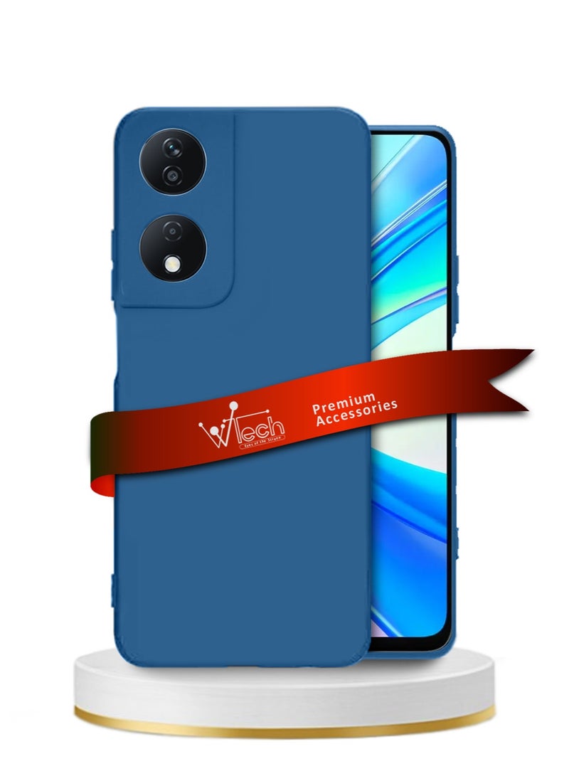 Wtech Soft Liquid Silicone Case Cover For Honor X7b 4G 2023 Navy Blue - Image 1