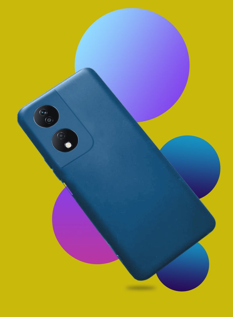 Wtech Soft Liquid Silicone Case Cover For Honor X7b 4G 2023 Navy Blue - Image 2