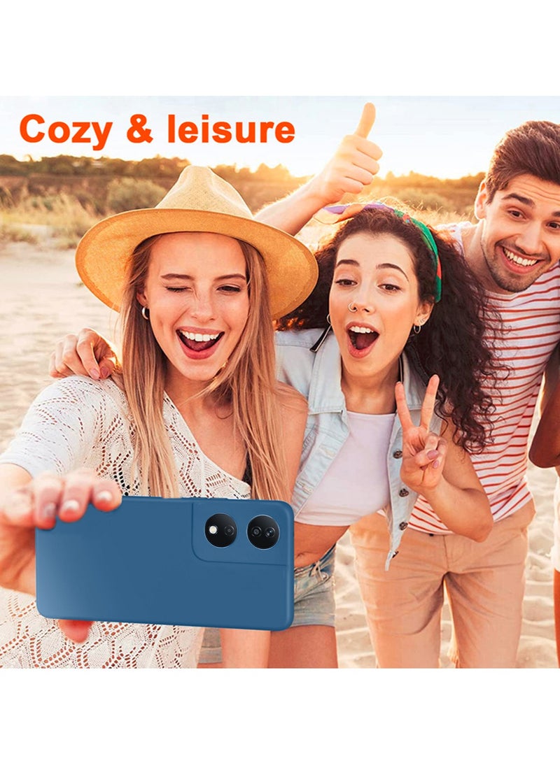 Wtech Soft Liquid Silicone Case Cover For Honor X7b 4G 2023 Navy Blue - Image 5