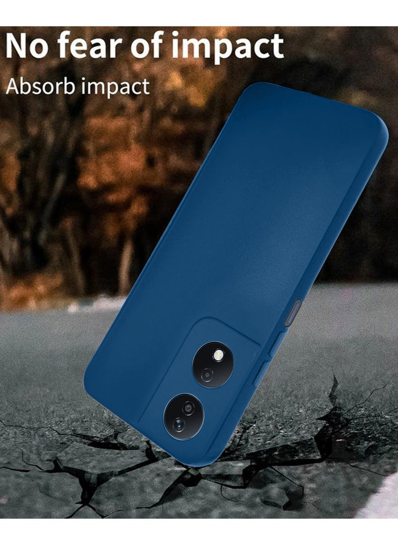 Wtech Soft Liquid Silicone Case Cover For Honor X7b 4G 2023 Navy Blue - Image 4