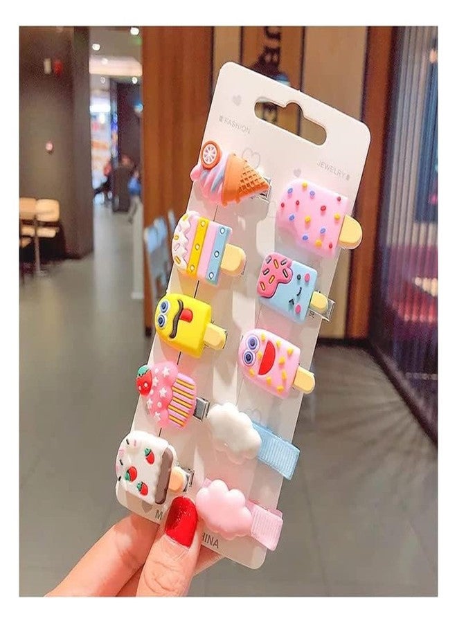BAOER Cute Kids Hair Clips Set Cartoon Emoji Doll for Girls (Multicolour, Pack of 20, Assorted) Rainbow Ice Cream Pin, Cute Smiley Accessories for Toddler Barrettes with Multi Design - Image 2