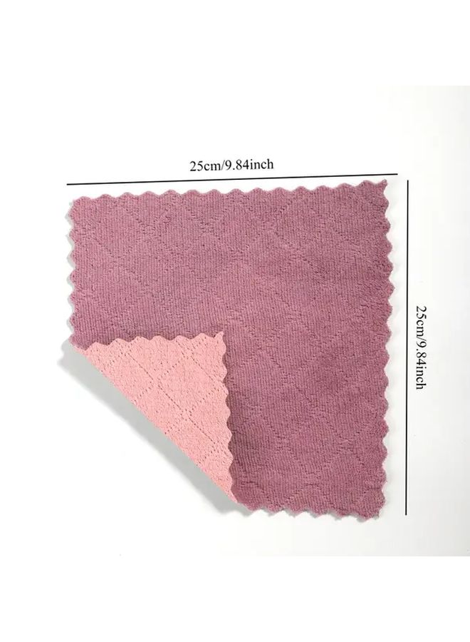 Heavy Duty Pink Grey Microfiber Cleaning Cloths 2 Pack Quick Dry Absorbent For Kitchen Bathroom Office - Image 3