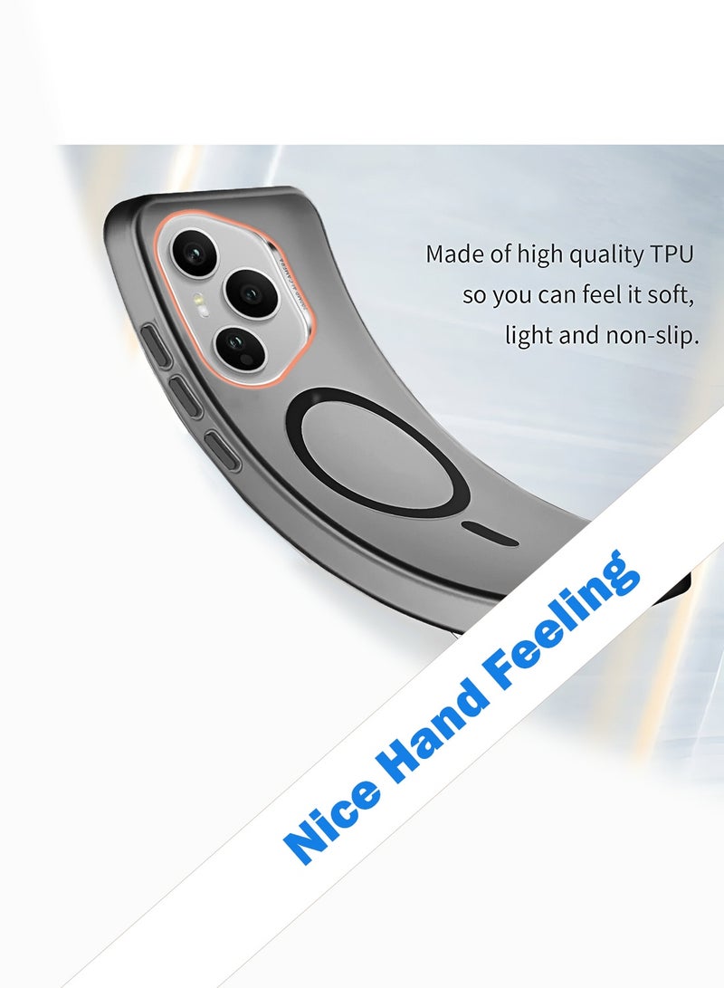 Wtech Honor 400 Pro 5G 2025 Hybrid Translucent Magsafe with Magnetic Charging Raised Camera Lips Elegant Look Case Cover (MCMPMN) - Black - Image 3