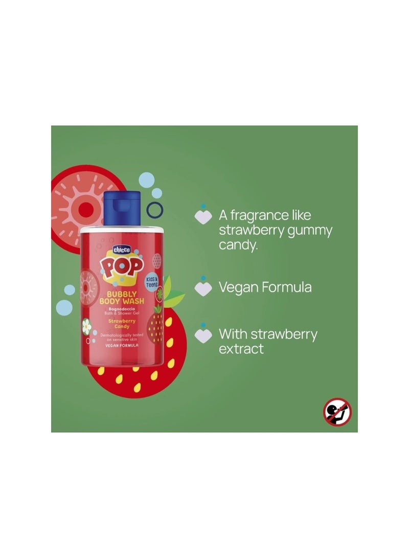 Chicco POP Bubbly Body Wash Strawberry Candy 300ml - Image 2