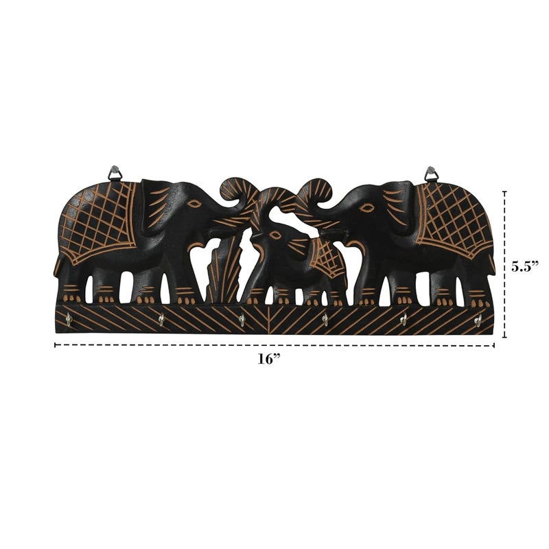 OliveCabinets Elephant Best Home Designer Wooden Key Holder for Home Decor  - Image 3