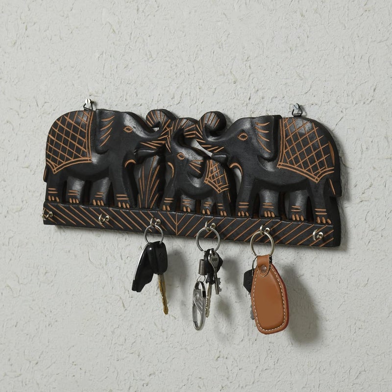 OliveCabinets Elephant Best Home Designer Wooden Key Holder for Home Decor  - Image 2