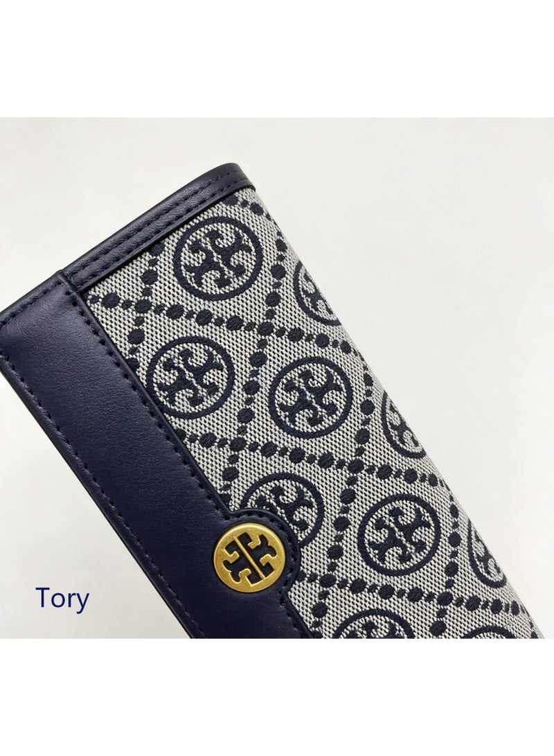 Tory Women's long wallet, elegant women's clutch, multi-card holder, classic pattern and logo - Image 4