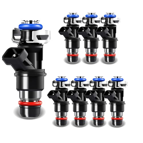 STZJAYE Fuel Injectors 17113553 4 Hole Set of 8 Compatible with Avalanche 1500 2002-2004, for Express 1500 2003-2006,for GMC Envoy XL 2003-2004,for Savana 1500 2003-2006 V8 4.8L/5.3L/6.0L 25317628 - Image 1