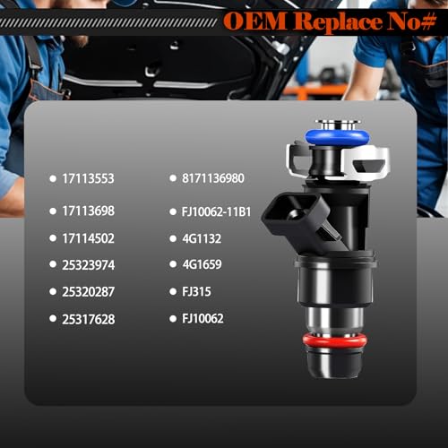 STZJAYE Fuel Injectors 17113553 4 Hole Set of 8 Compatible with Avalanche 1500 2002-2004, for Express 1500 2003-2006,for GMC Envoy XL 2003-2004,for Savana 1500 2003-2006 V8 4.8L/5.3L/6.0L 25317628 - Image 4