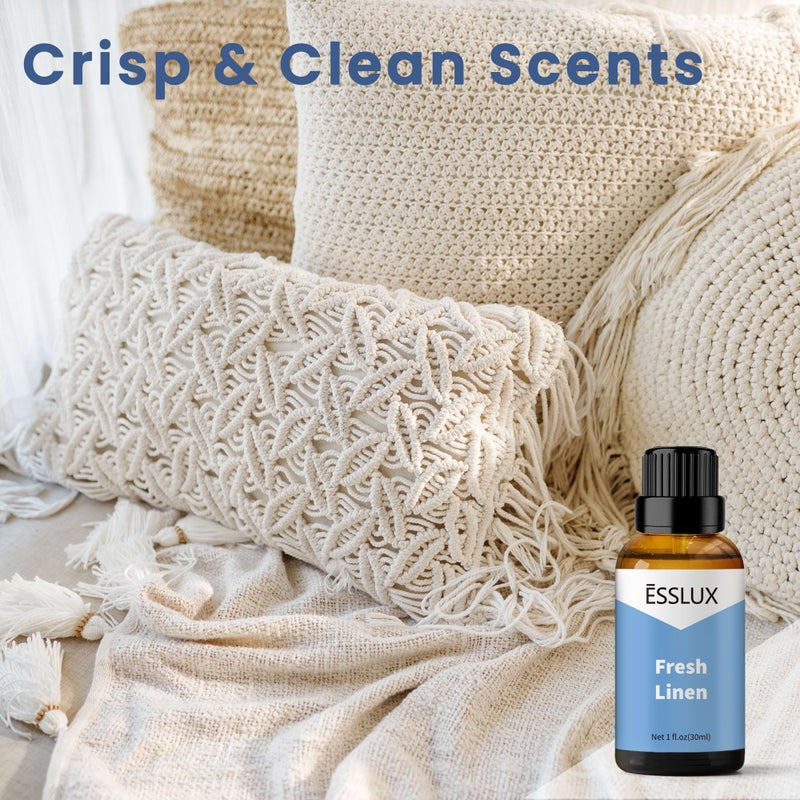ESSLUX Fresh Linen Fragrance Oil - ESSLUX Aromatherapy Essential Clean Scented Oils for Diffuser, Massage, Soap, Candle Making Scents, Perfume, Home Fragrance, 30 ml - Image 2