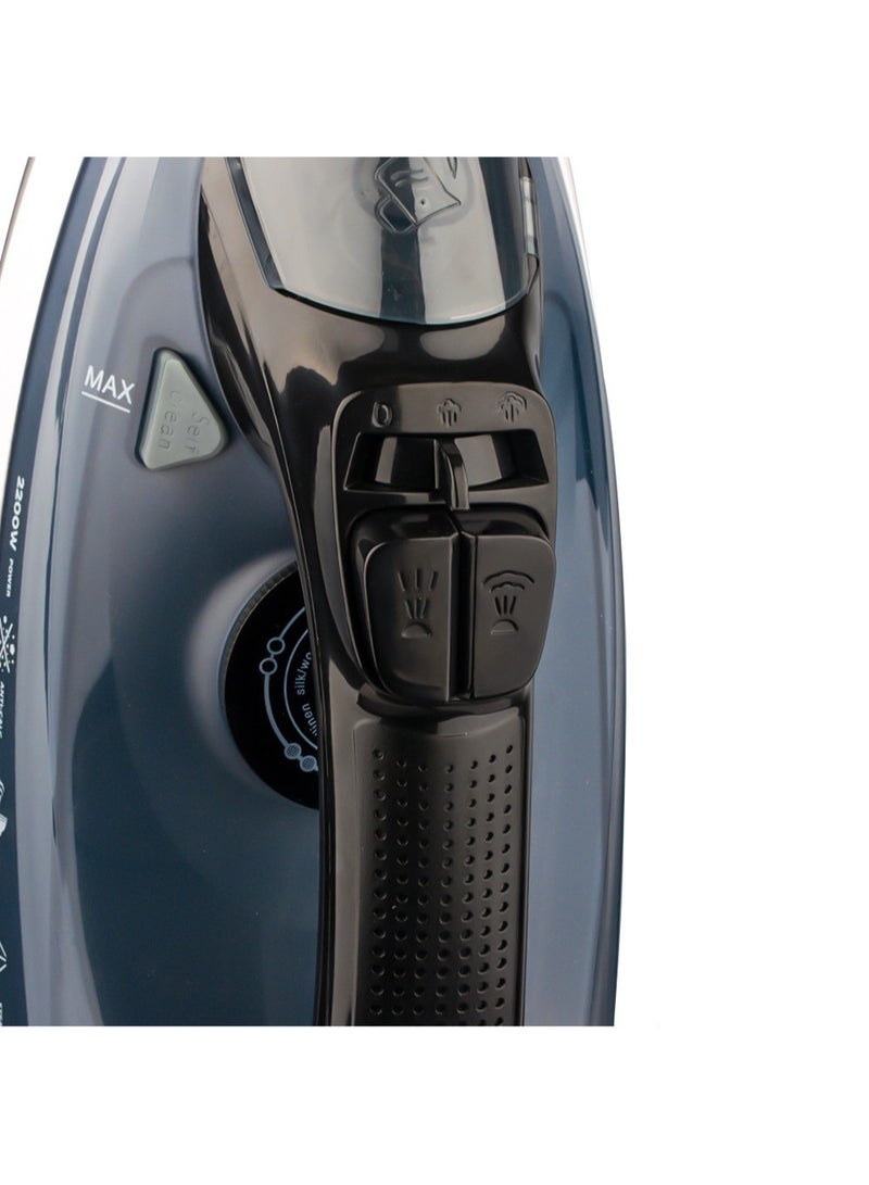 آر إيه أف مكواة بخار، 2200 واط، خرج بخار 150 جرام/دقيقة، خزان مياه 320 مل، قاعدة مطلية بالسيراميك، مضادة للتكلس، مضادة للتنقيط، تنظيف ذاتي، إيقاف تشغيل تلقائي، تزيل التجاعيد الصعبة. - Image 4