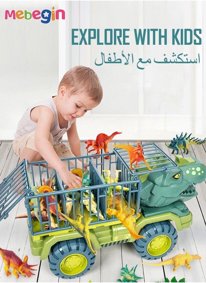 MEBEGIN Dinosaur Truck Toys Transport Car Carrier Truck With Dinosaur Toys Car Playset Toys For Kids Boys Girls  - Image 5