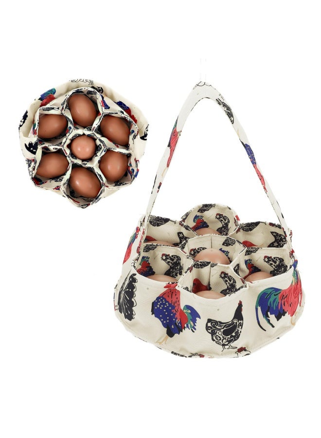 CMGTYYD. سلة جمع البيض، سلة دجاج لجمع البيض الطازج حامل حامل مع 7 جيوب لجمع البط والإوز هدايا للنساء ربات البيوت - Image 1