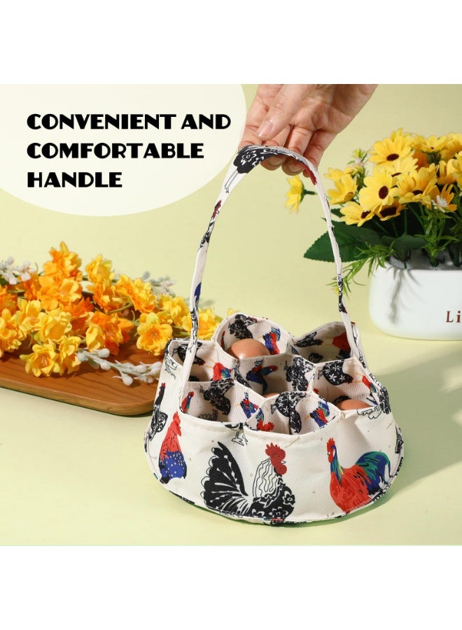 CMGTYYD. سلة جمع البيض، سلة دجاج لجمع البيض الطازج حامل حامل مع 7 جيوب لجمع البط والإوز هدايا للنساء ربات البيوت - Image 3