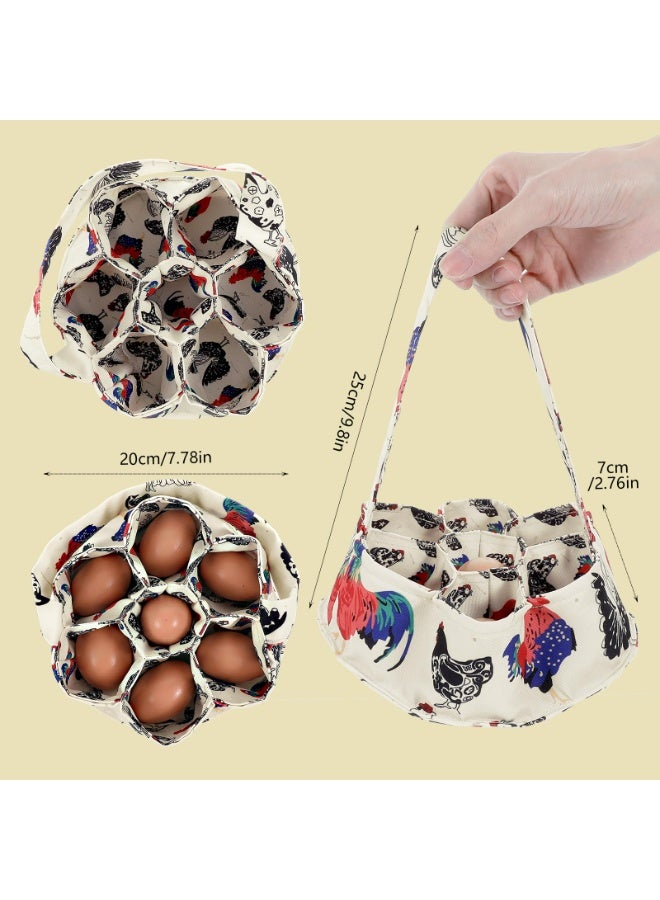 CMGTYYD. سلة جمع البيض، سلة دجاج لجمع البيض الطازج حامل حامل مع 7 جيوب لجمع البط والإوز هدايا للنساء ربات البيوت - Image 2