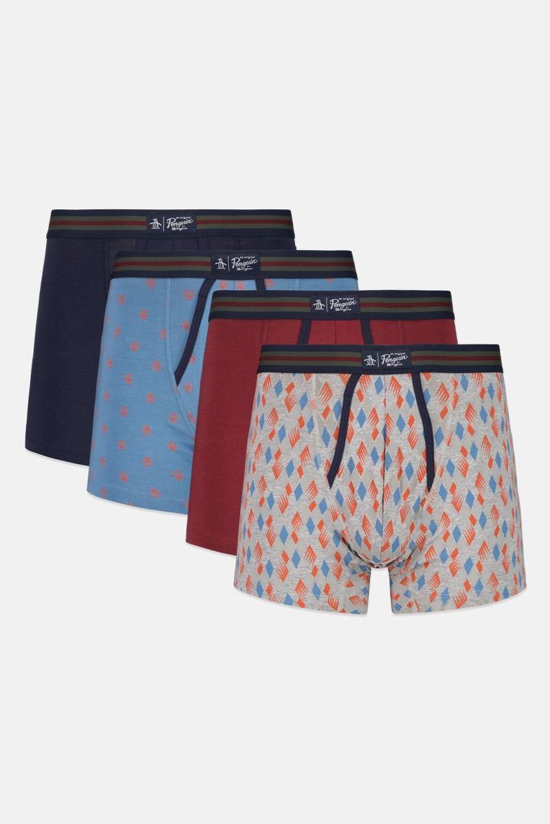 Original Penguin Men 4 Pcs Brand Logo Pull On Boxer Briefs, Multicolor - Image 1