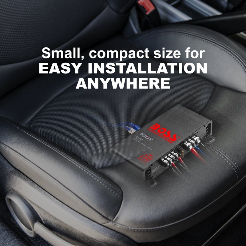 BOSS Audio Systems R1002 2 Channel Car Amplifier - 200 High Output, 2-8 Ohm Stable, Low/High Level Inputs, Full Range, Bridgeable, Bass for Subwoofer - Image 4