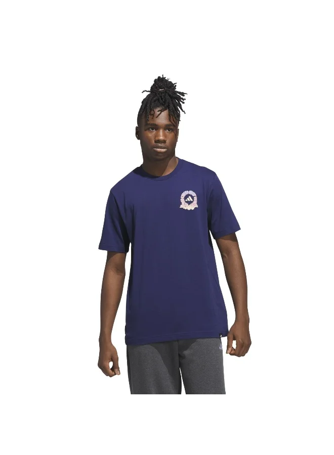 Adidas Adidas M 90S City T Blue Graphic Tee (Short Sleeve) T-Shirts For Men
