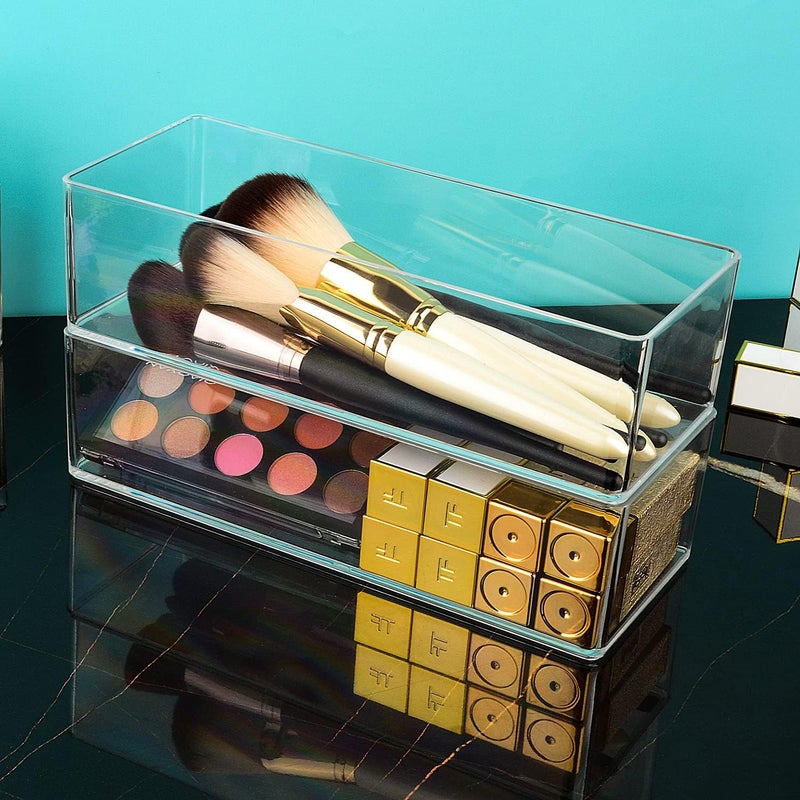 JessLab Acrylic Organizers, Bathroom Organizer for Drawer, Cosmetic Display Cases for Vanity, Countertop, Desk, Kitchen, and Makeup Storage, 1-Section - Image 5