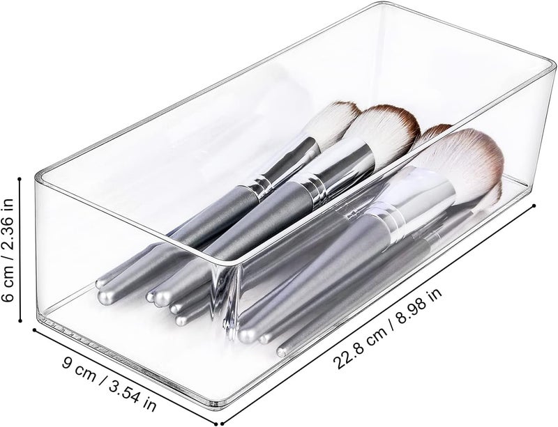 JessLab Acrylic Organizers, Bathroom Organizer for Drawer, Cosmetic Display Cases for Vanity, Countertop, Desk, Kitchen, and Makeup Storage, 1-Section - Image 2