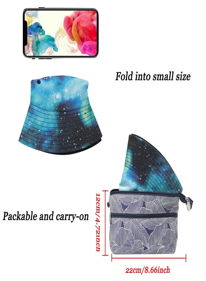 ZLYC قبعة دلو للجنسين من ZLYC، بطبعة لطيفة، مناسبة للسفر الصيفي، قبعة صياد للنساء والرجال والمراهقين (أزرق مجرة) - Image 5