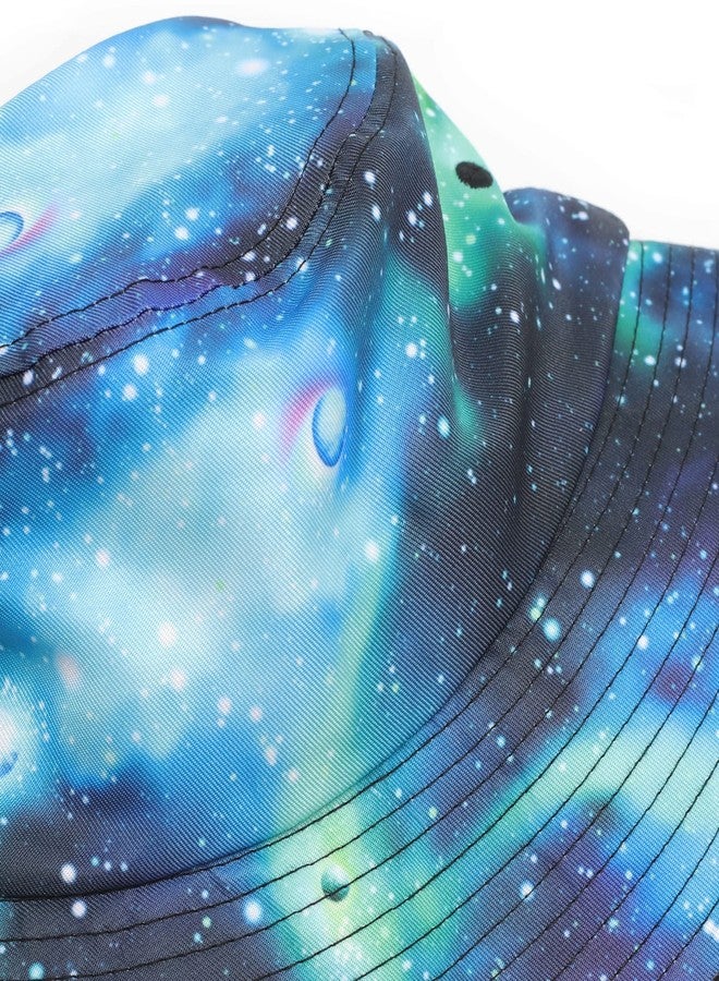 ZLYC قبعة دلو للجنسين من ZLYC، بطبعة لطيفة، مناسبة للسفر الصيفي، قبعة صياد للنساء والرجال والمراهقين (أزرق مجرة) - Image 4