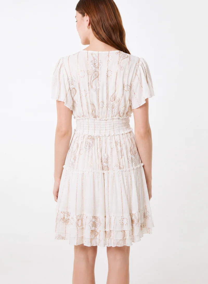 بلو فانيلا Embellished Tiered Mini Dress