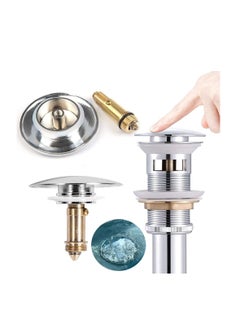 Generic Automatic Sink Stopper, Drain Stopper, Bathroom Double Pop Up Stopper, for Wash Basin, Faucet, Bowl, Wash Basin, Chrome  - Image 2