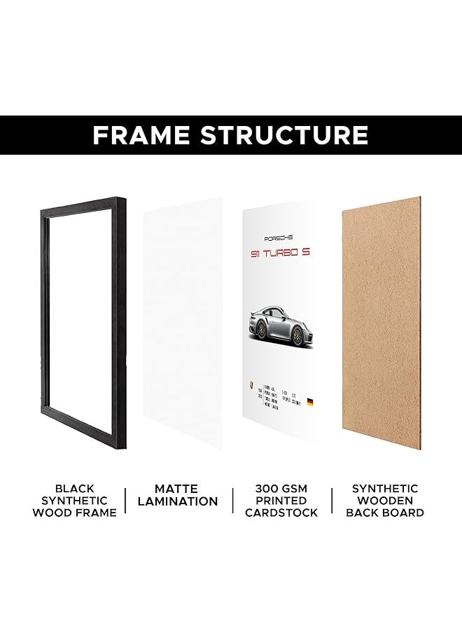 erorex Porsche 911 Turbo S Wall Poster Frames Aesthetic A4 Poster Frames For Home Living Room Bedroom And Office Wall Frames Artworks Hanging Theme Posters  - Image 4