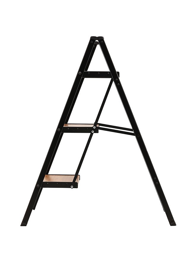 LAWAZIM Pro7 3-Step Folding Ladder - Brown - 150kg Load Capacity Step Stool with Wide Anti-Slip Pedals, Space-Saving Design, Support Rod Structure, and Noise-Free Feet - for Indoor and Outdoor Use - Image 2