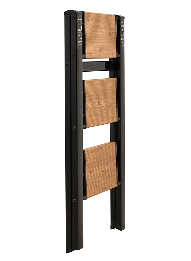 LAWAZIM Pro7 3-Step Folding Ladder - Brown - 150kg Load Capacity Step Stool with Wide Anti-Slip Pedals, Space-Saving Design, Support Rod Structure, and Noise-Free Feet - for Indoor and Outdoor Use - Image 5